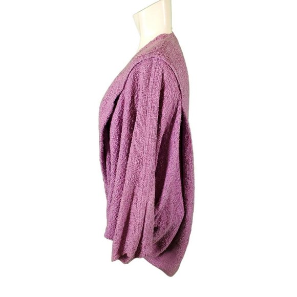 Patti Haskell Vintage Woven Jacket Dolman Cocoon Cardian Magenta One Size - Picture 6 of 10